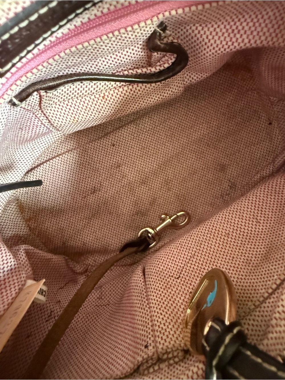 Vintage Dooney & Bourke Y2K 90’s DB Monogram Canvas/Leather Brown Shoulder Bag - Picture 10 of 10